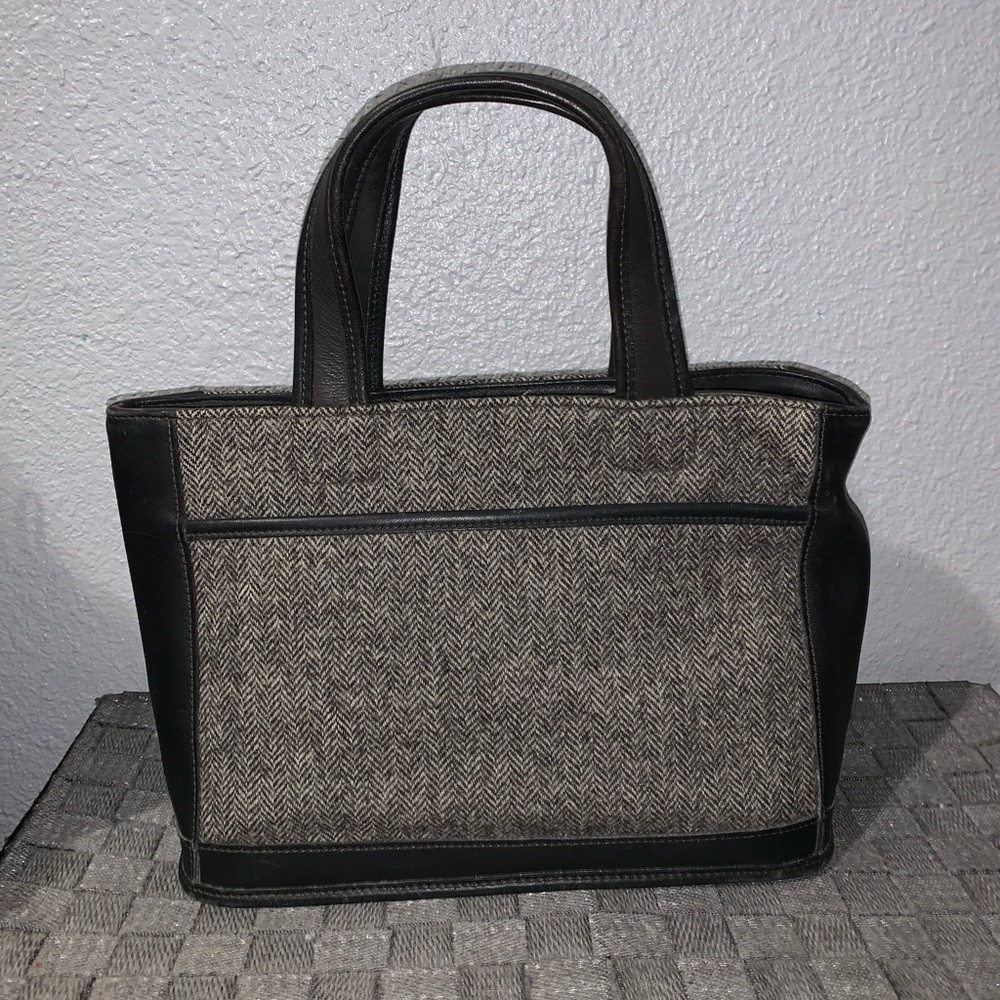 Vintage Coach Bleeker Wool/Leather Satchel Bag